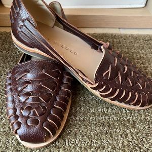 EUC Nisolo Huarache sandals dark brown ladies 6